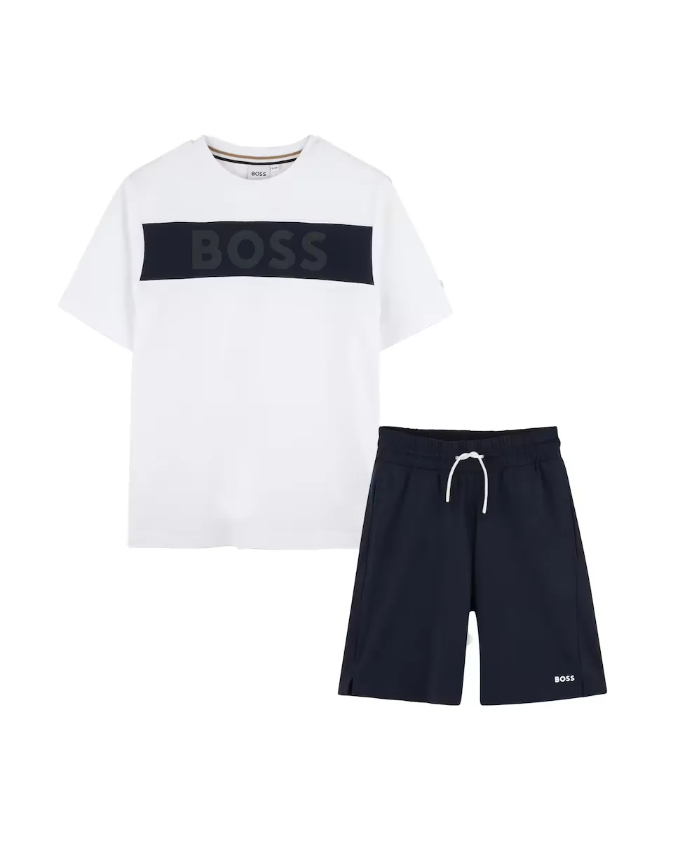 Комплект для мальчика в белом хлопковом цвете BOSS Kidswear, белый
Комплект для мальчика в белом хлопковом цвете BOSS Kidswear, белый