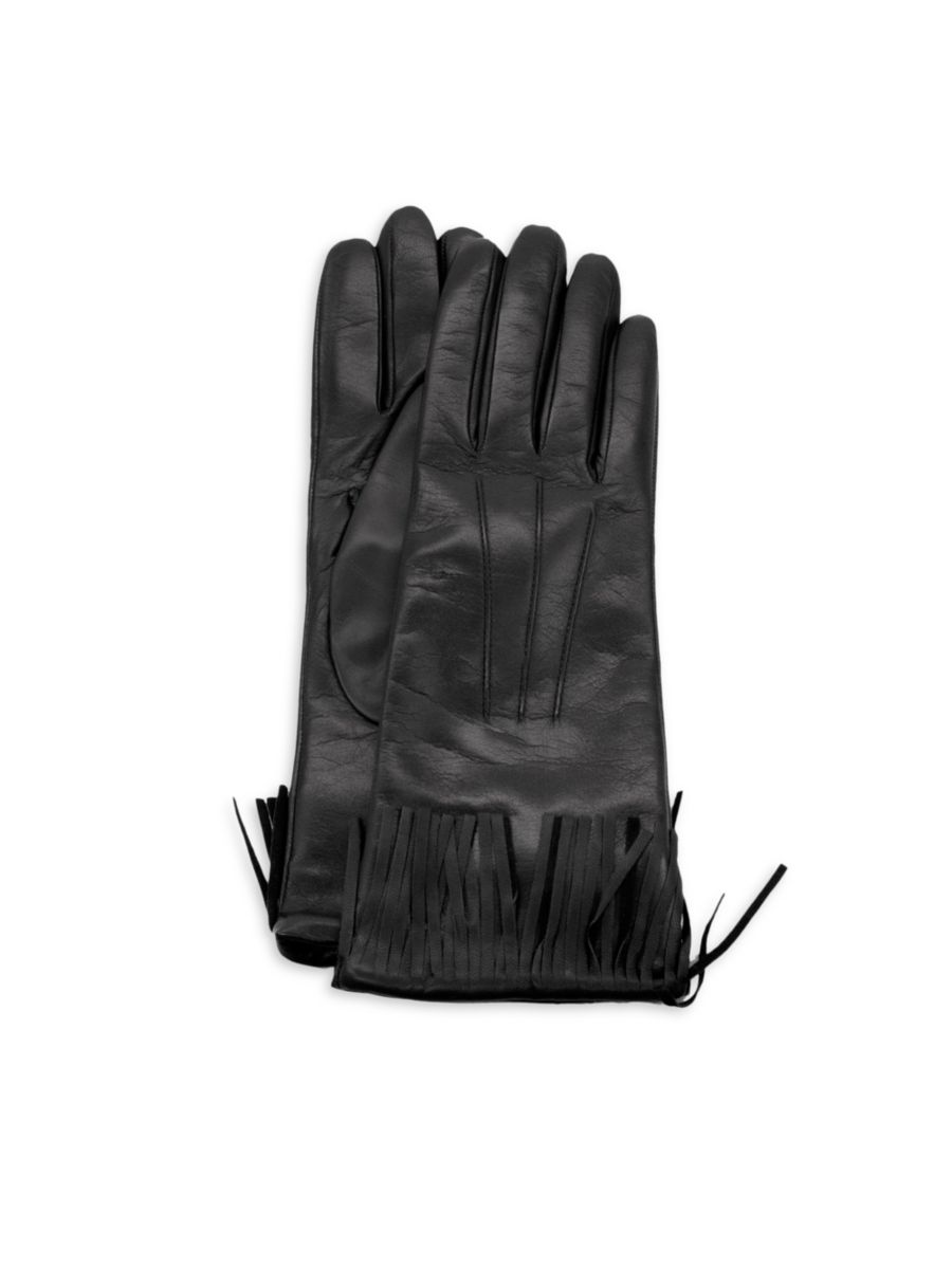 Кожаные перчатки с бахромой Portolano, черный
Кожаные перчатки с бахромой Portolano, черный