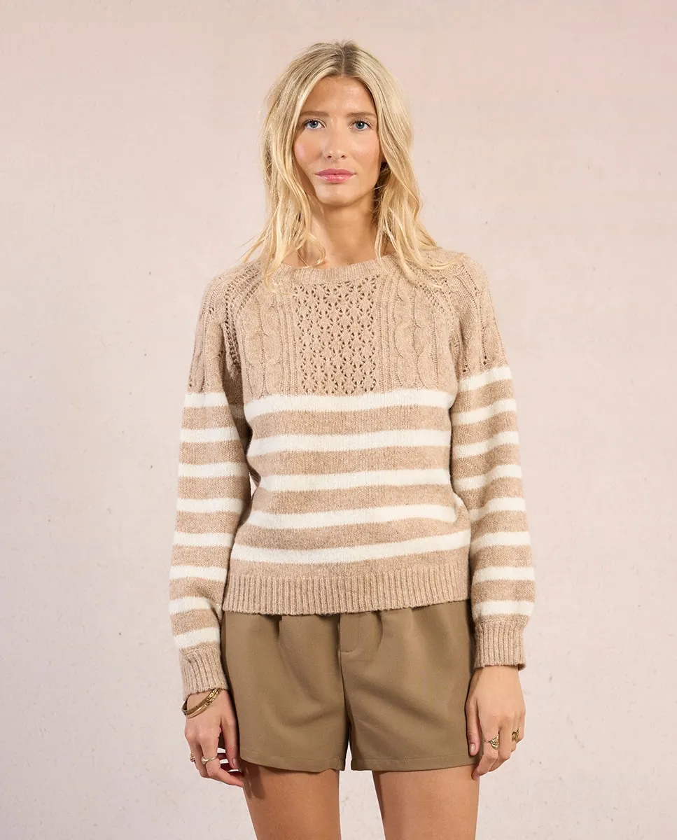 Женский джемпер с длинным рукавом в полоску Molly Bracken, бежевый/белый
Женский джемпер с длинным рукавом в полоску Molly Bracken, бежевый/белый