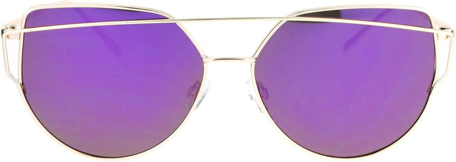 Женские солнцезащитные очки в стиле ретро, полукруглые, с металлической оправой и проволочным каркасом, защита от УФ-излучения 400 JuicyOrange, Gold (Purple Mirror)
Женские солнцезащитные очки в стиле ретро, полукруглые, с металлической оправой и проволочным каркасом, защита от УФ-излучения 400 JuicyOrange, Gold (Purple Mirror)