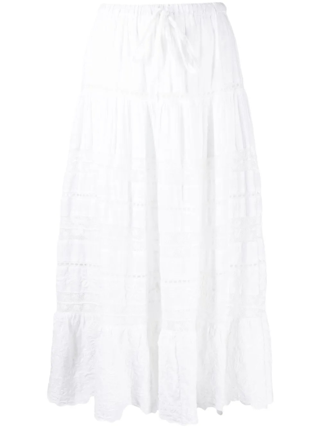 LoveShackFancy кружевная юбка Donna, белый
LoveShackFancy кружевная юбка Donna, белый