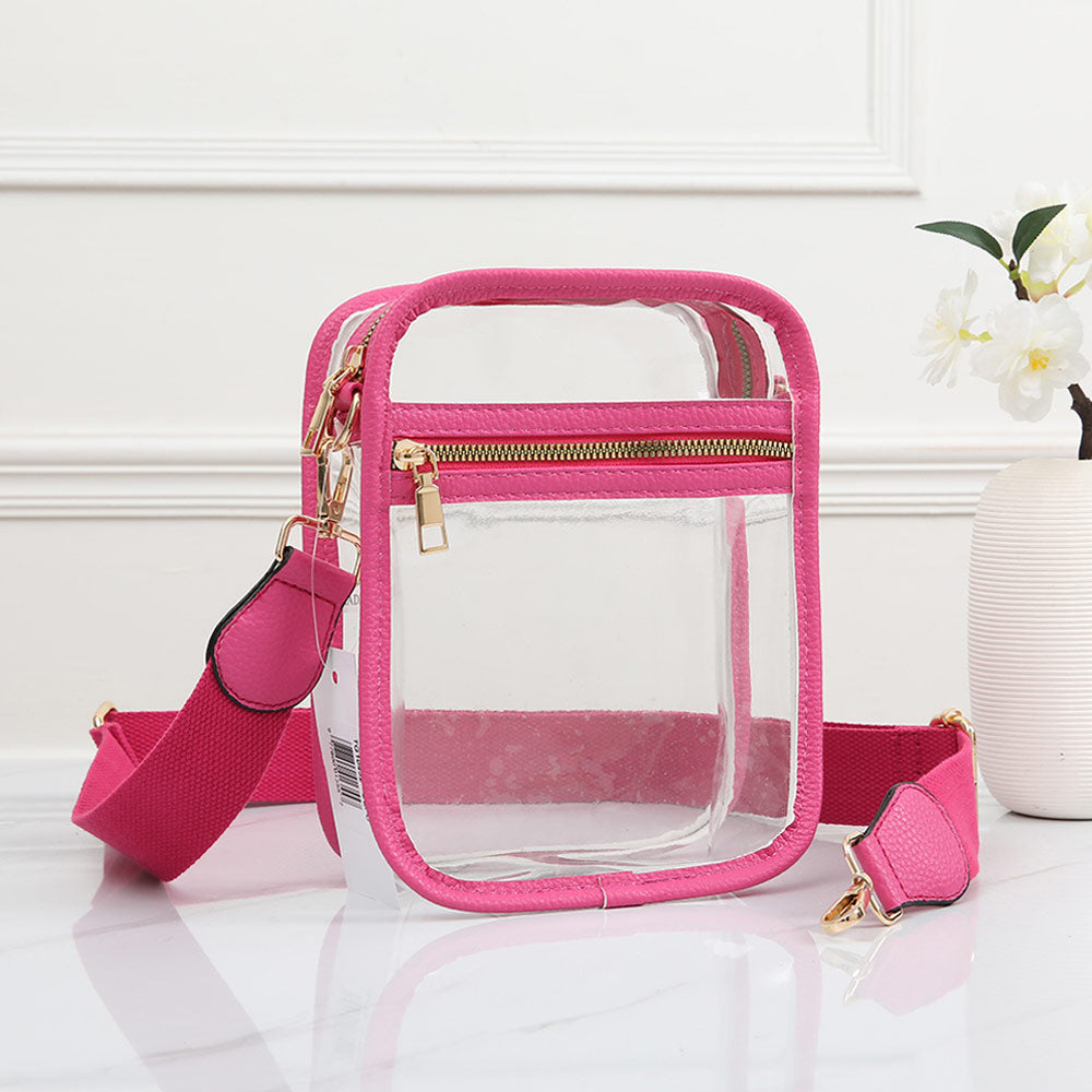 Прямоугольная прозрачная сумка через плечо из искусственной кожи FASHNZFAB, фуксия
Прямоугольная прозрачная сумка через плечо из искусственной кожи FASHNZFAB, фуксия