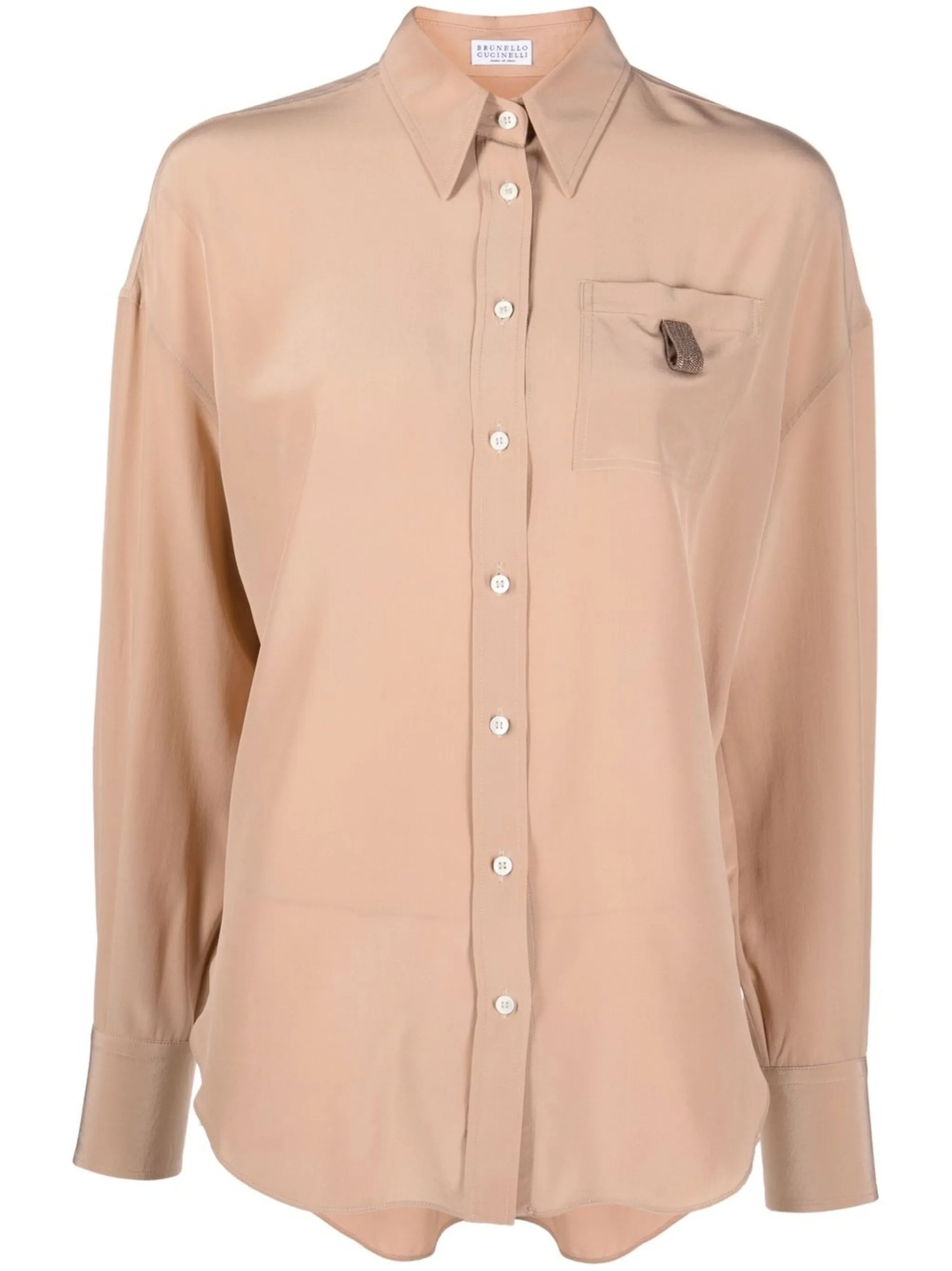 Шелковая рубашка с кристаллами Brunello Cucinelli, нейтральный
Шелковая рубашка с кристаллами Brunello Cucinelli, нейтральный