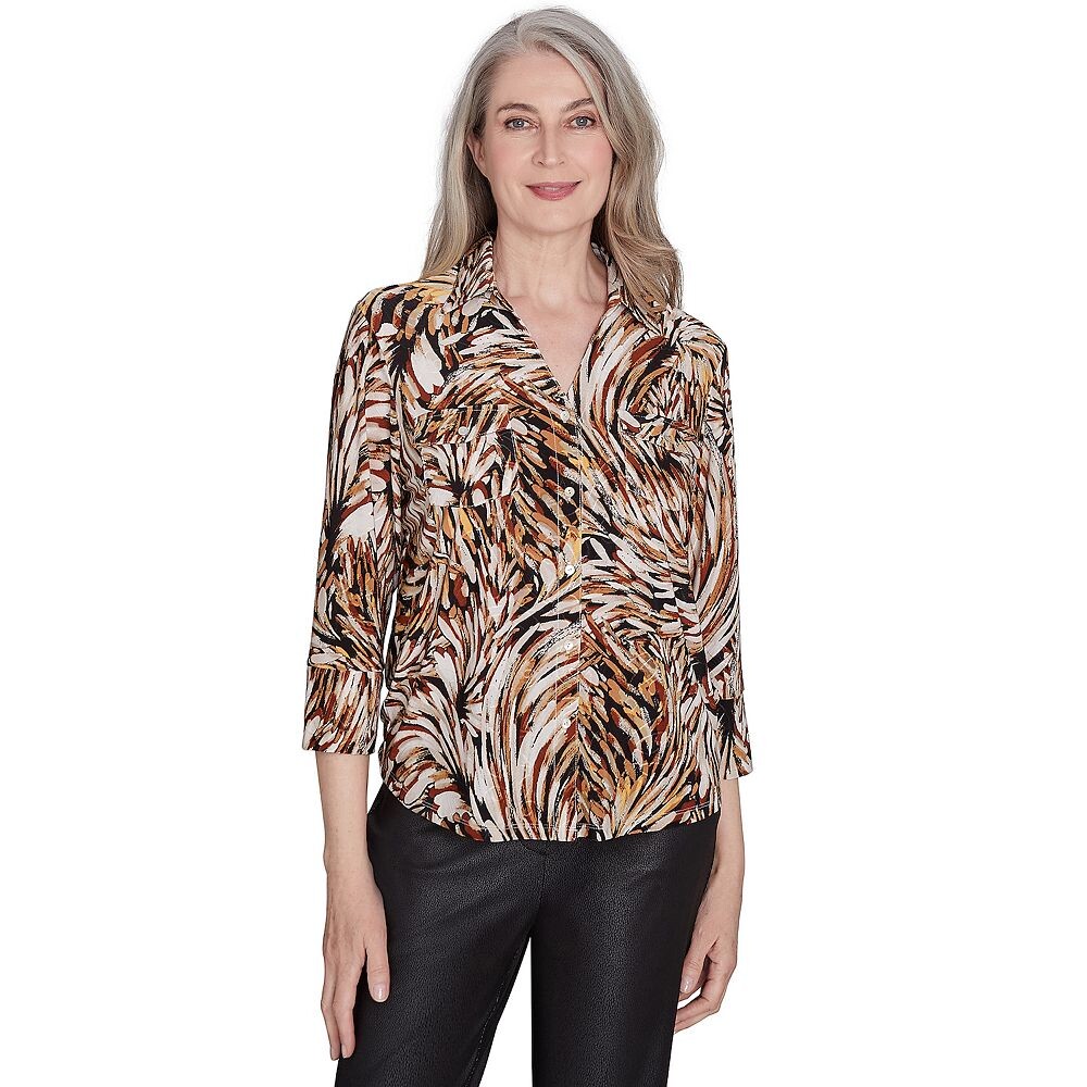Женский текстурированный топ на пуговицах Alfred Dunner Brushstroke, цвет Neutral Multi
Женский текстурированный топ на пуговицах Alfred Dunner Brushstroke, цвет Neutral Multi