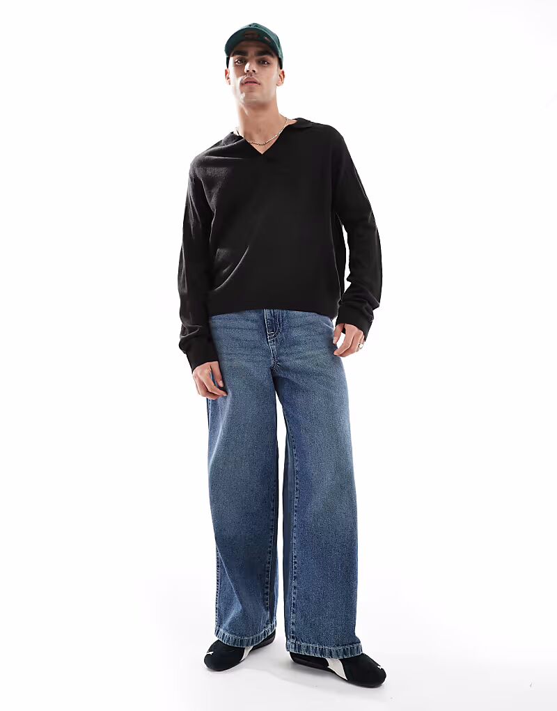 Джемпер поло с длинными рукавами и V-образным вырезом Another Influence черного цвета
Джемпер поло с длинными рукавами и V-образным вырезом Another Influence черного цвета