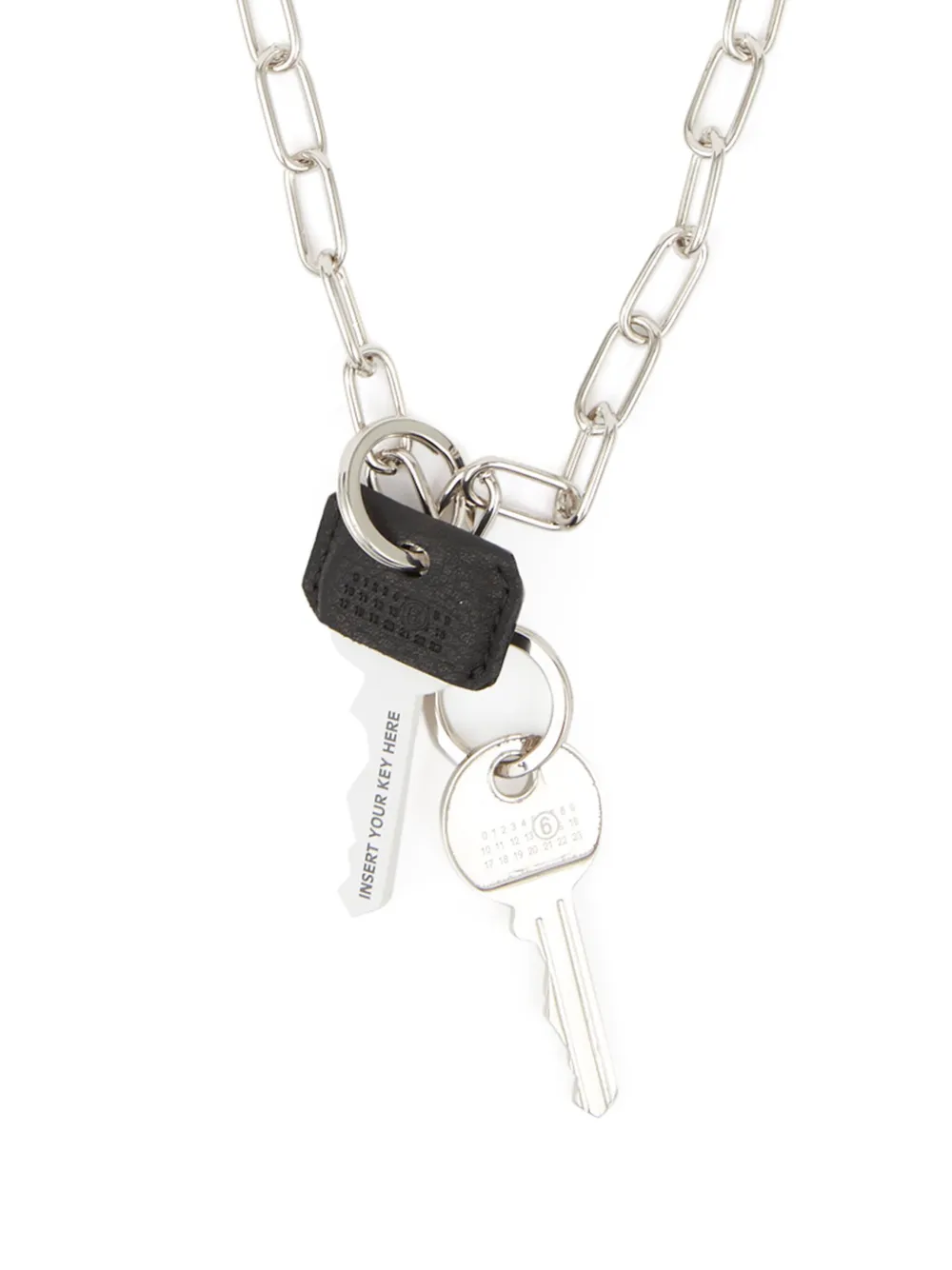 Колье Numeric Signature Key MM6 Maison Margiela, серебяный 
Колье Numeric Signature Key MM6 Maison Margiela, серебяный