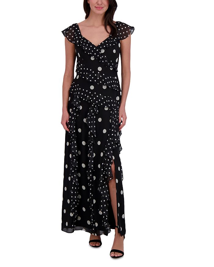 Платье с V-образным вырезом и воланами на рукавах Eliza J, черный
Платье с V-образным вырезом и воланами на рукавах Eliza J, черный