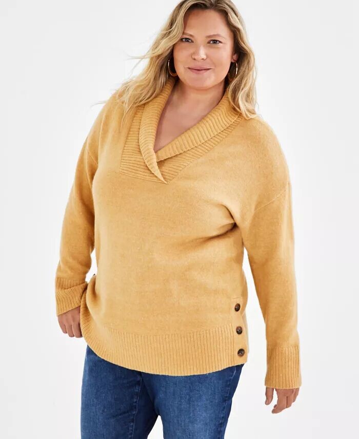 Однотонный свитер-туника больших размеров с шалевым воротником Style & Co, коричневый
Однотонный свитер-туника больших размеров с шалевым воротником Style & Co, коричневый