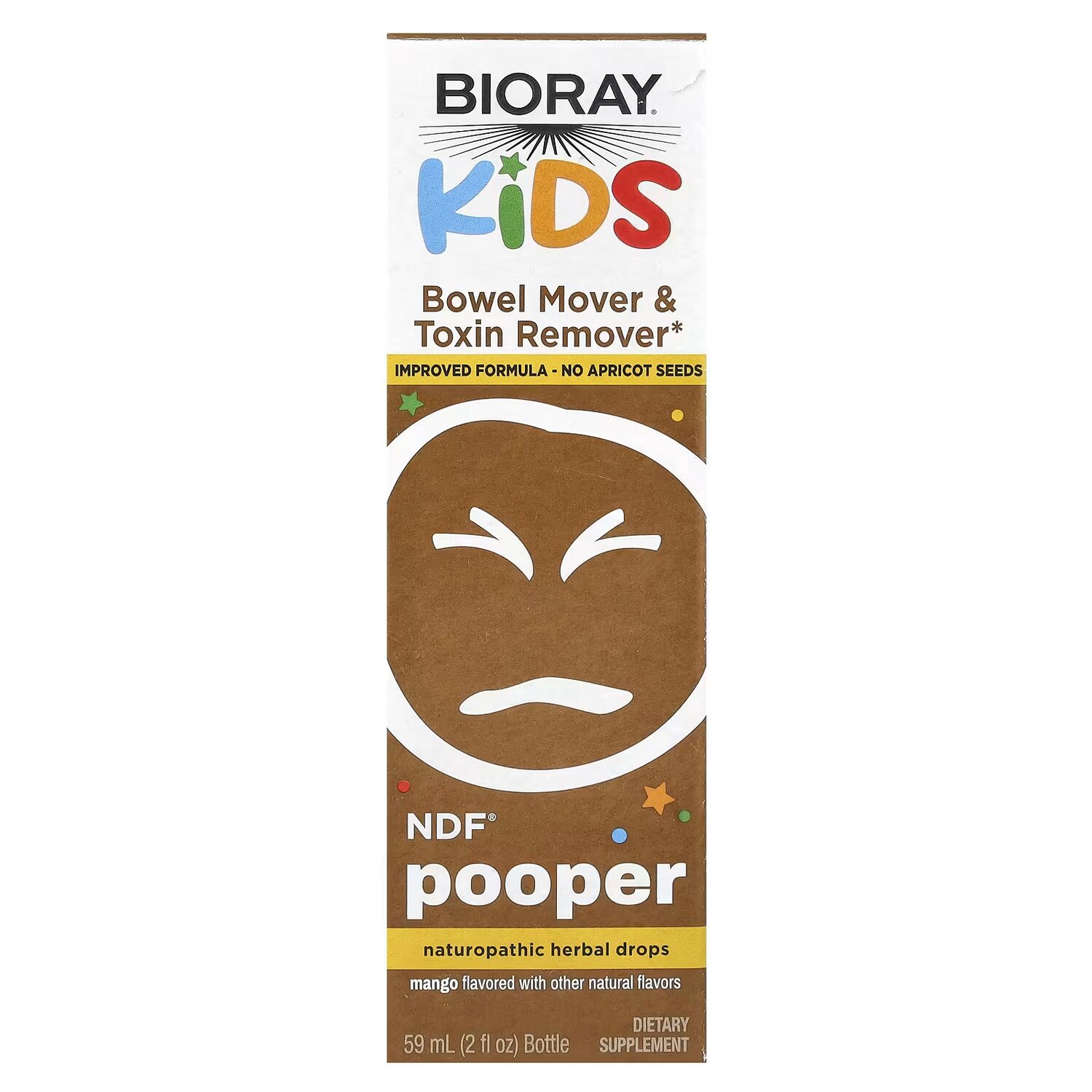 Kids, NDF Pooper, манго, 2 жидких унции (59 мл) Bioray
Kids, NDF Pooper, манго, 2 жидких унции (59 мл) Bioray