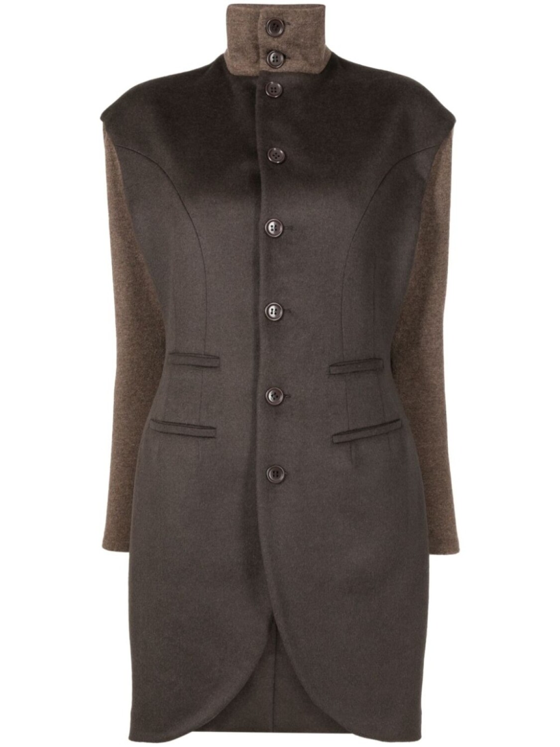 Шерстяное пальто с трикотажными вставками Gloria Coelho, коричневый
Шерстяное пальто с трикотажными вставками Gloria Coelho, коричневый