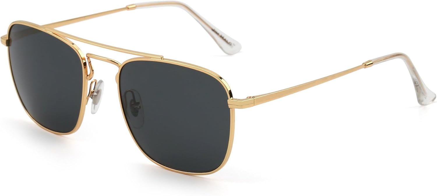 Солнцезащитные очки JIM HALO Retro Square Aviator с линзами из высококачественного стекла и плоскими металлическими линзами, для мужчин и женщин, Gold Frame / Dark Grey Lens(57mm)
Солнцезащитные очки JIM HALO Retro Square Aviator с линзами из высококачественного стекла и плоскими металлическими линзами, для мужчин и женщин, Gold Frame / Dark Grey Lens(57mm)