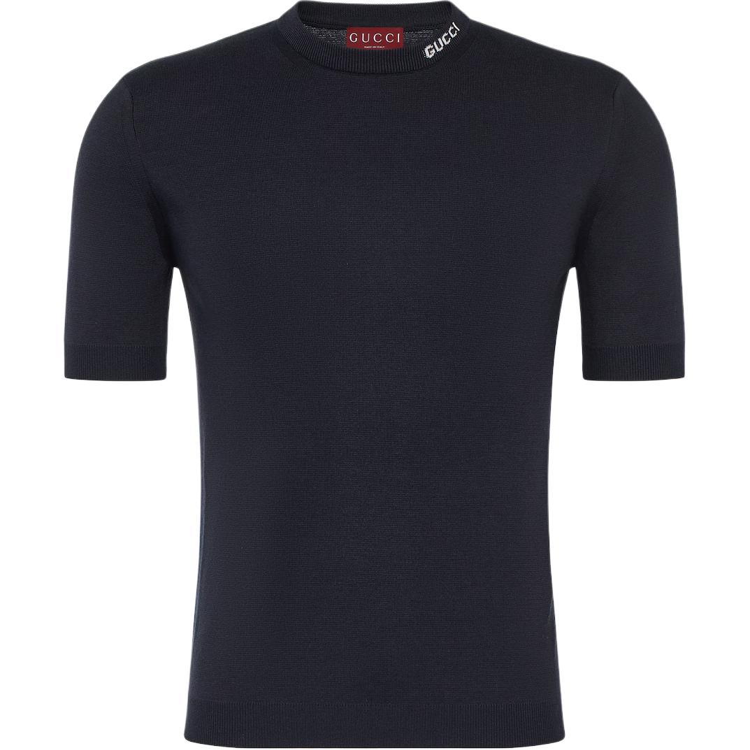 Шелковая хлопковая футболка с интарсией GUCCI, черный
Шелковая хлопковая футболка с интарсией GUCCI, черный