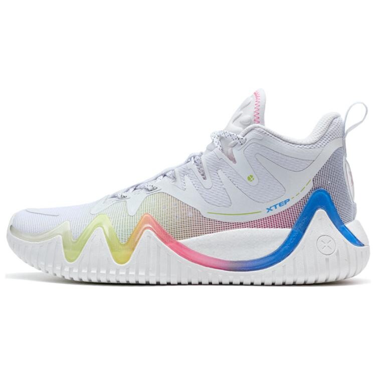 Баскетбольные кроссовки мужские высокие белые/зеленые/розовые Xtep
Баскетбольные кроссовки мужские высокие белые/зеленые/розовые Xtep