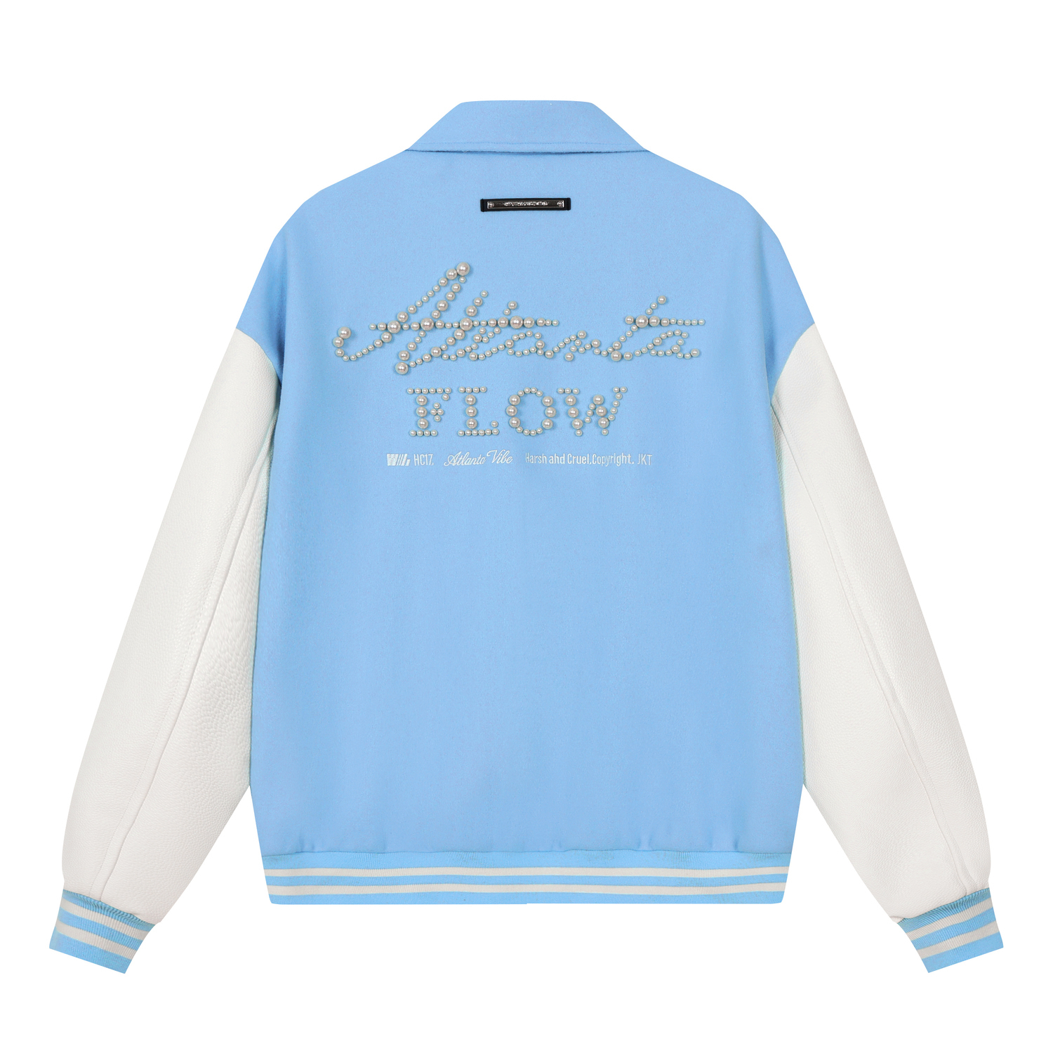 HARSH AND CRUEL Бейсбольная куртка унисекс, Baby Blue 
HARSH AND CRUEL Бейсбольная куртка унисекс, Baby Blue