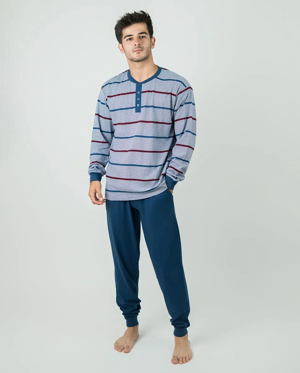 Мужская пижама с воротником на планке Babelo, темно-синий
Мужская пижама с воротником на планке Babelo, темно-синий