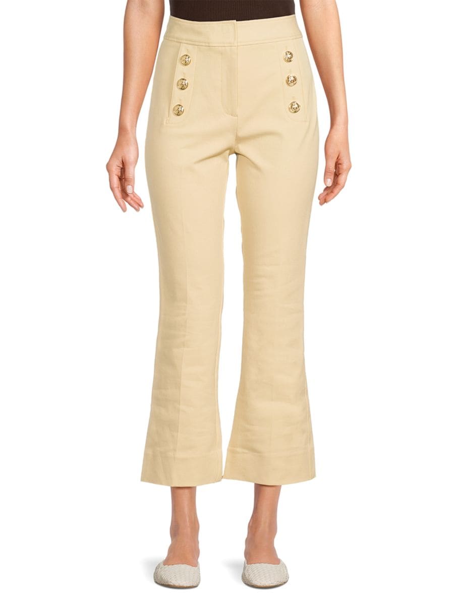 Укороченные брюки-клеш Robyn Derek Lam 10 Crosby, хаки
Укороченные брюки-клеш Robyn Derek Lam 10 Crosby, хаки