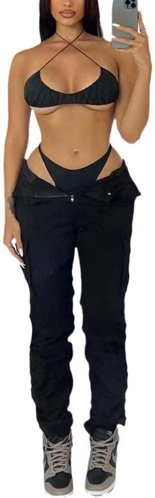 Прямые карго штаны с высокой талией
Прямые карго штаны с высокой талией