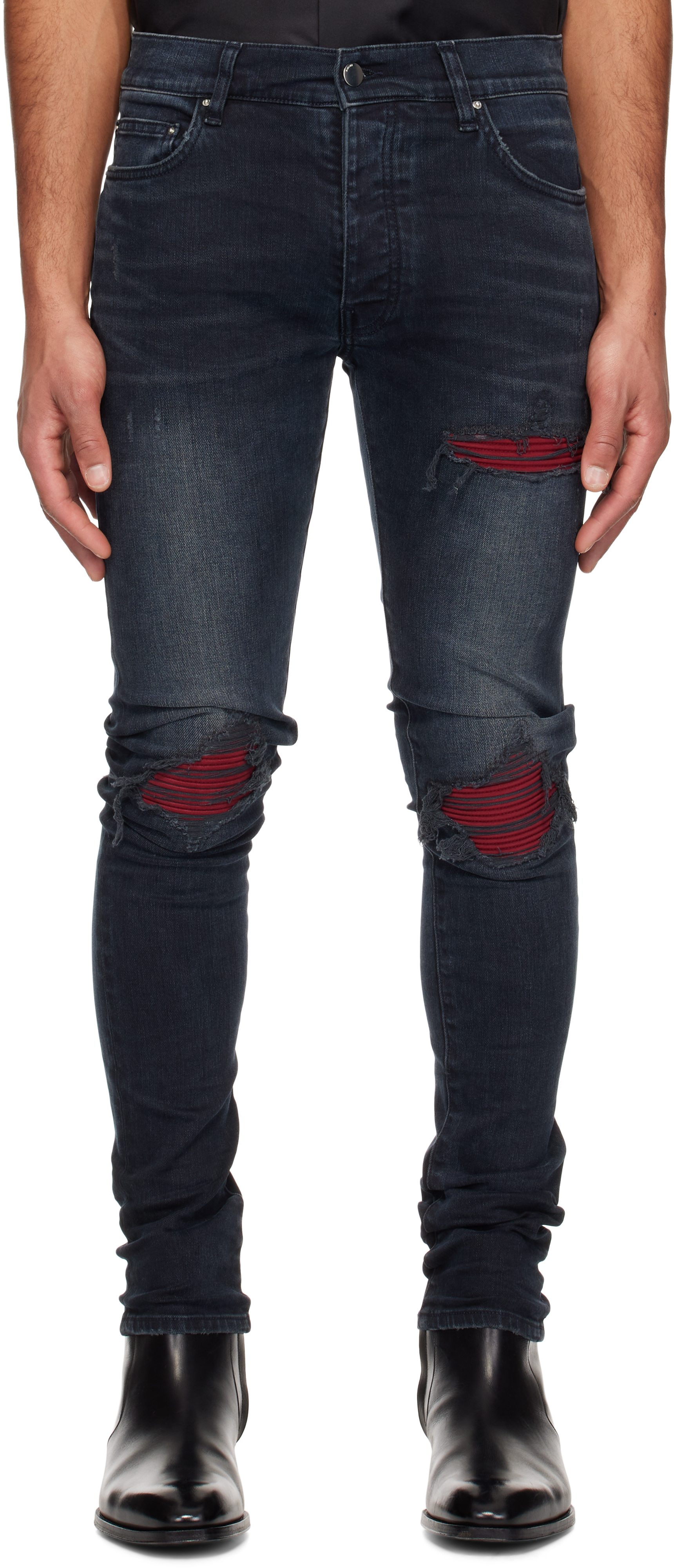 Джинсы MX1 цвета индиго из ультразамши AMIRI
Джинсы MX1 цвета индиго из ультразамши AMIRI