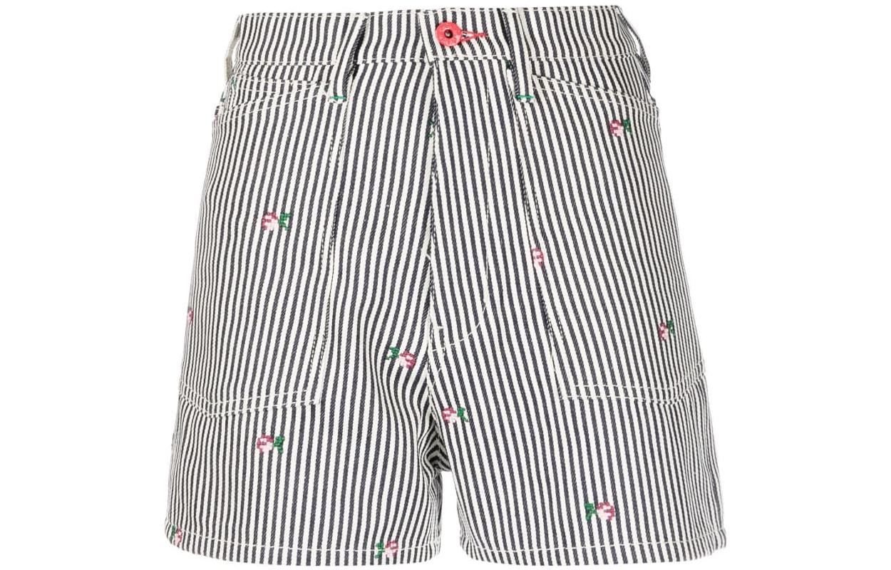 Полосатые Высокие Шорты с Вышивкой KENZO, Синий Белый
Полосатые Высокие Шорты с Вышивкой KENZO, Синий Белый