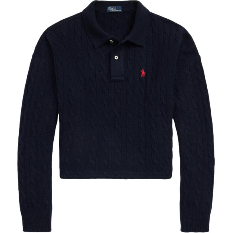 Поло с вышитым пони и кабельной вязкой Ralph Lauren, синий
Поло с вышитым пони и кабельной вязкой Ralph Lauren, синий