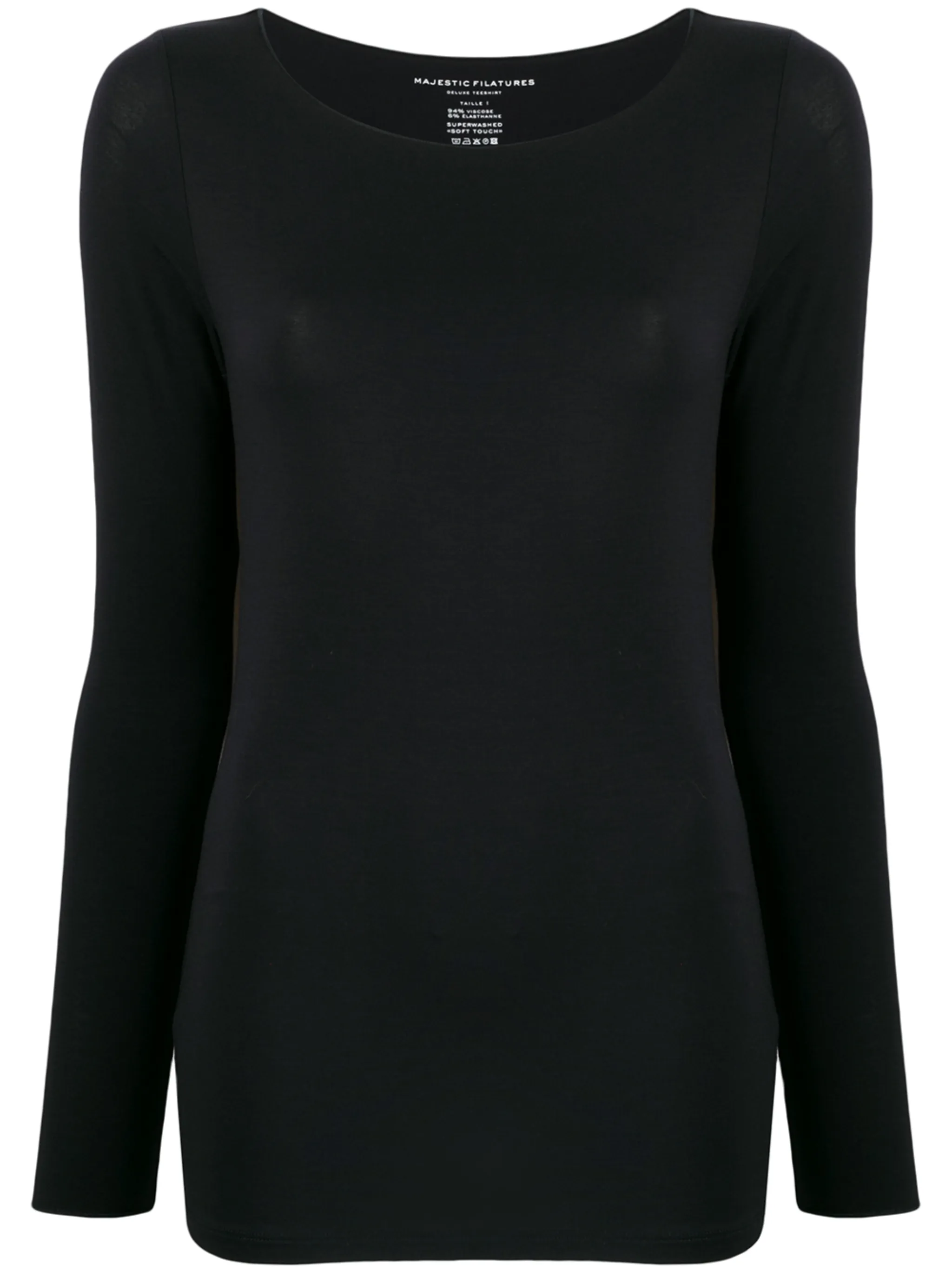 Топ с вырезом-лодочкой Majestic Filatures, черный
Топ с вырезом-лодочкой Majestic Filatures, черный