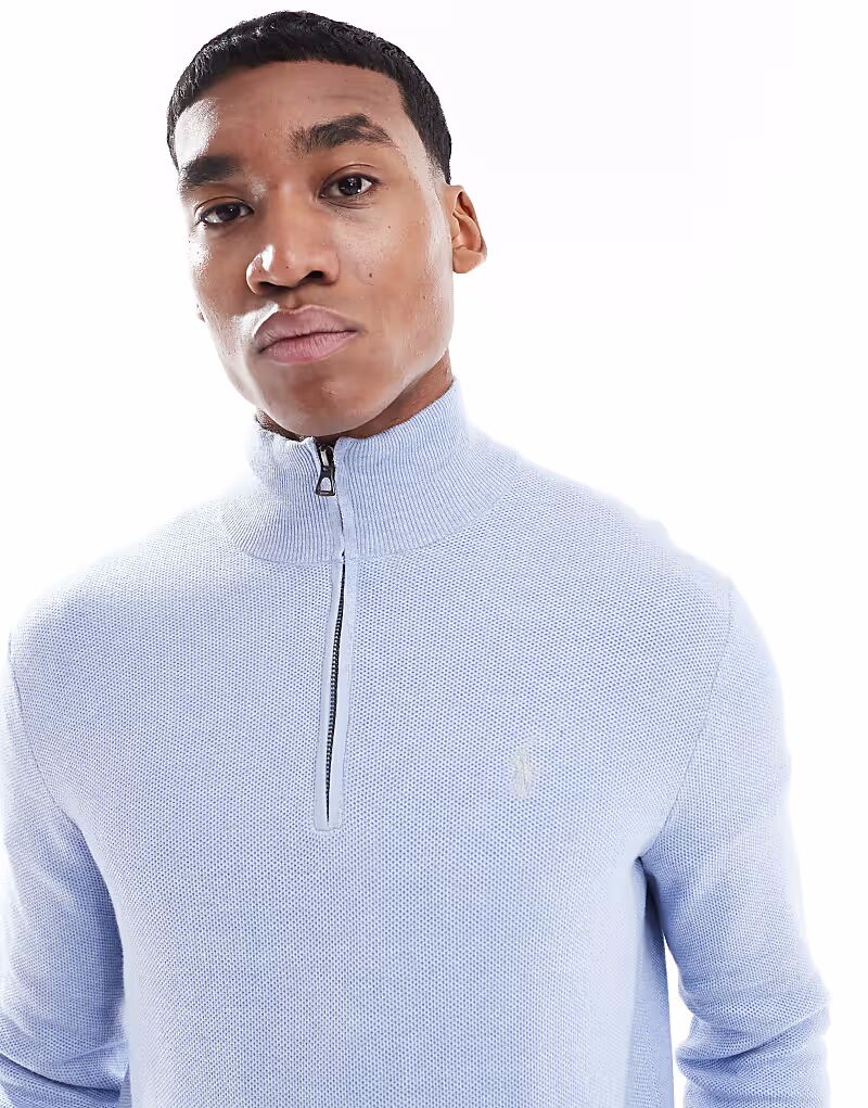 Polo Ralph Lauren светло-голубой фактурный хлопковый трикотажный джемпер с застежкой-молнией на половину длины и логотипом бренда
Polo Ralph Lauren светло-голубой фактурный хлопковый трикотажный джемпер с застежкой-молнией на половину длины и логотипом бренда