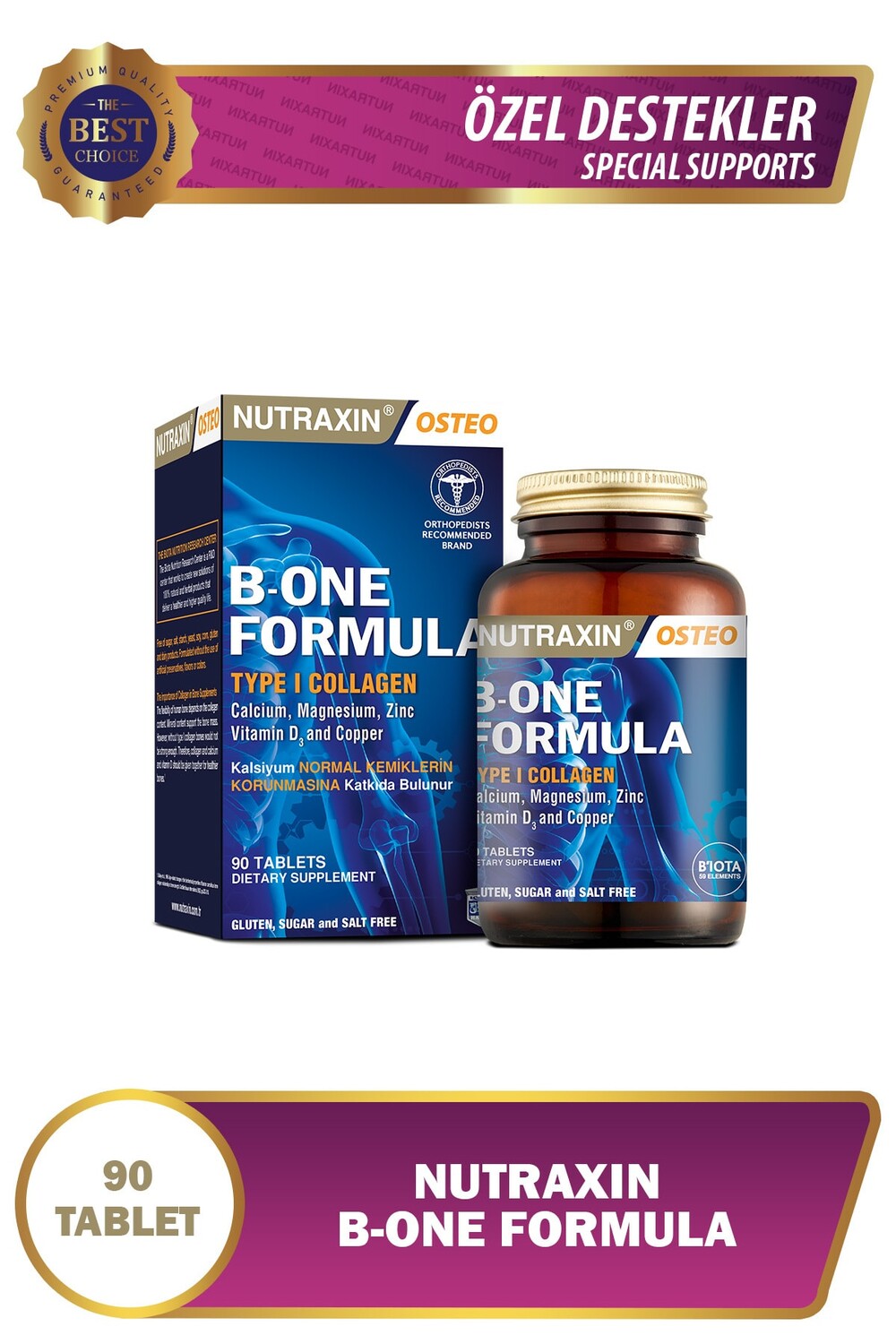 Nutraxin B-One Formula - Special Support 90 таблеток, кальций, коллаген, тип 2, магний, медь
Nutraxin B-One Formula - Special Support 90 таблеток, кальций, коллаген, тип 2, магний, медь