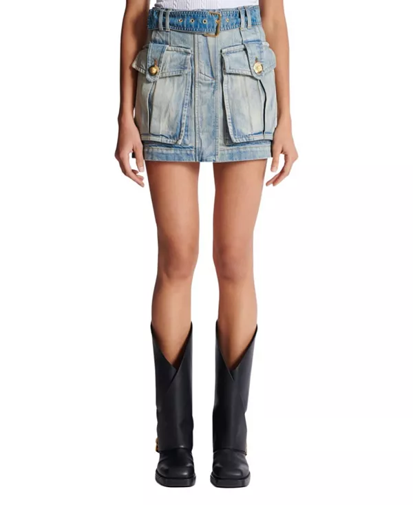 Джинсовая юбка с карманами Balmain, синий
Джинсовая юбка с карманами Balmain, синий