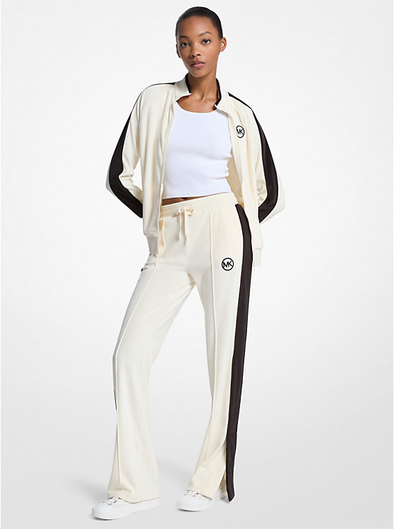 Полосатые велюровые спортивные брюки Michael Kors, белый
Полосатые велюровые спортивные брюки Michael Kors, белый