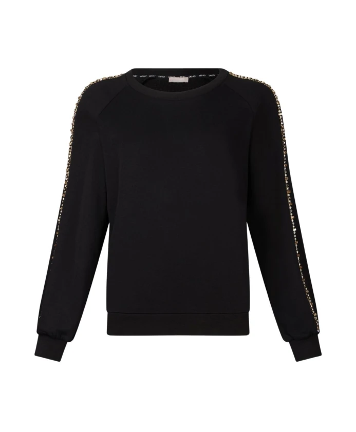 Черный пуловер с круглым вырезом и стразами. Liu Jo, черный
Черный пуловер с круглым вырезом и стразами. Liu Jo, черный