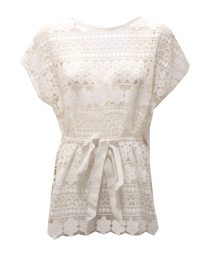Белая хлопковая кружевная блузка для женщин Ermanno Scervino, белый
Белая хлопковая кружевная блузка для женщин Ermanno Scervino, белый