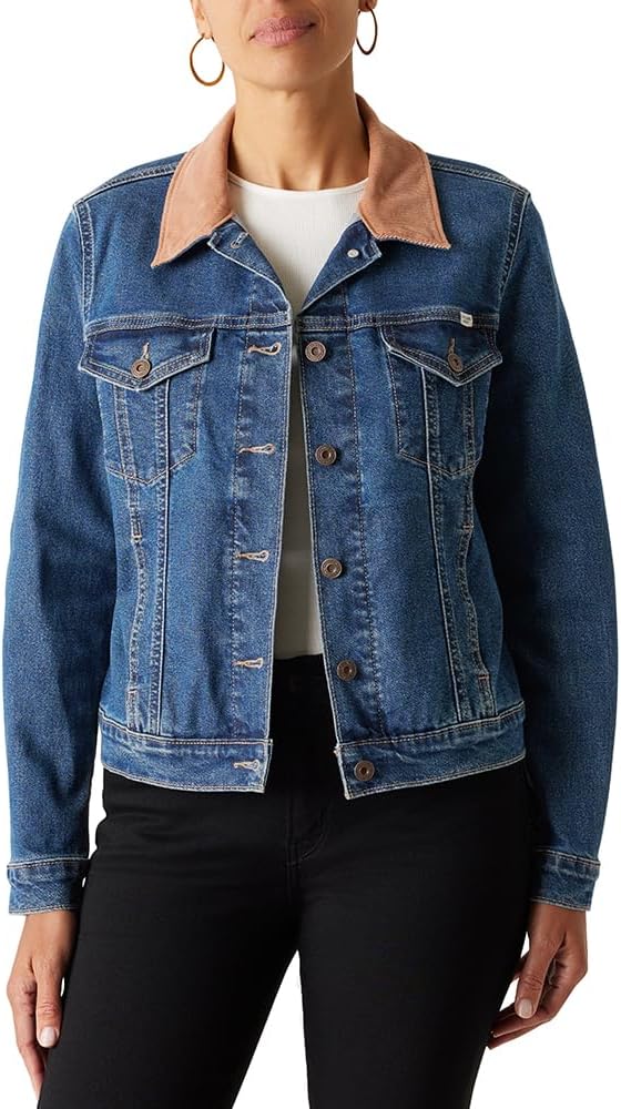 Levi Strauss Signature Женская оригинальная куртка Trucker из стрейч-денима, (New) Jolene Top
Levi Strauss Signature Женская оригинальная куртка Trucker из стрейч-денима, (New) Jolene Top