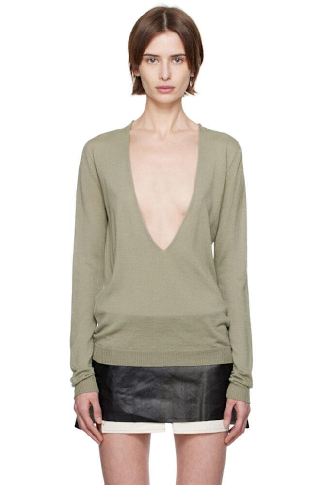 Зеленый свитер Hollywood Xtreme с V-образным вырезом Rick Owens
Зеленый свитер Hollywood Xtreme с V-образным вырезом Rick Owens