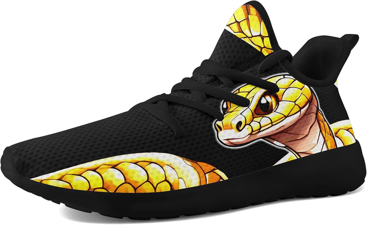 Мужские кроссовки с принтом змея и цветами - легкие дышащие беговые обувь, стильные спортивные повседневные кроссовки для ходьбы Coolcustomize, черный
Мужские кроссовки с принтом змея и цветами - легкие дышащие беговые обувь, стильные спортивные повседневные кроссовки для ходьбы Coolcustomize, черный