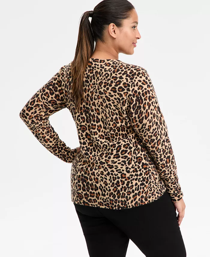 Свитер с круглым вырезом из 100% кашемира с анималистичным принтом Charter Club, коричневый/бежевый
Свитер с круглым вырезом из 100% кашемира с анималистичным принтом Charter Club, коричневый/бежевый