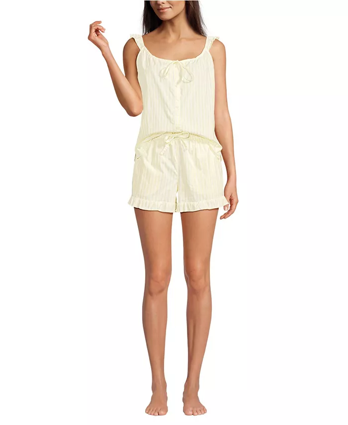 Женский поплиновый пижамный комплект из двух частей: майка и шорты Lands' End, желтый
Женский поплиновый пижамный комплект из двух частей: майка и шорты Lands' End, желтый