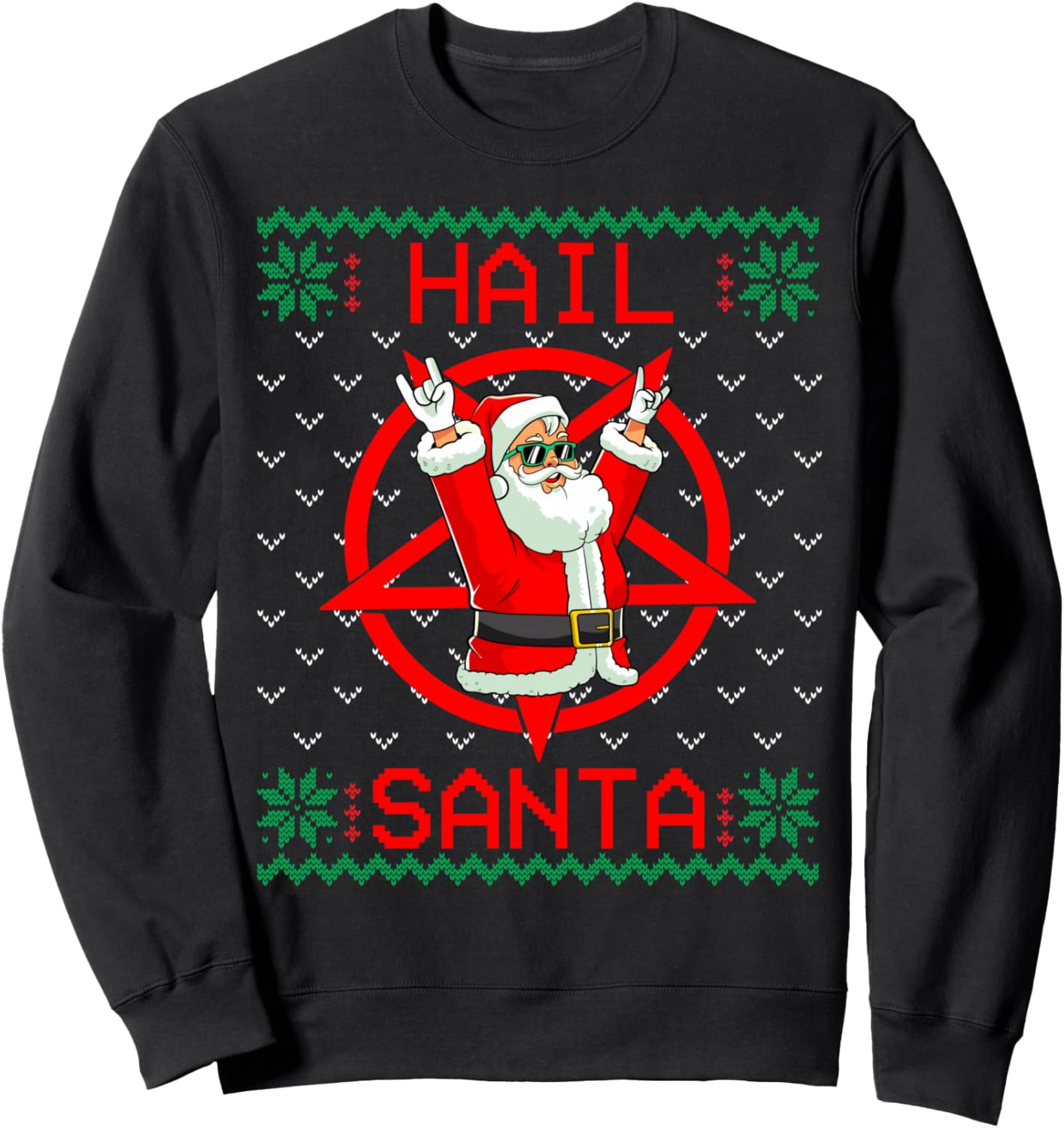 Уродливый рождественский свитер/толстовка с надписью «Слава Санте!» Metal Head Christmas Gift Store, черный
Уродливый рождественский свитер/толстовка с надписью «Слава Санте!» Metal Head Christmas Gift Store, черный