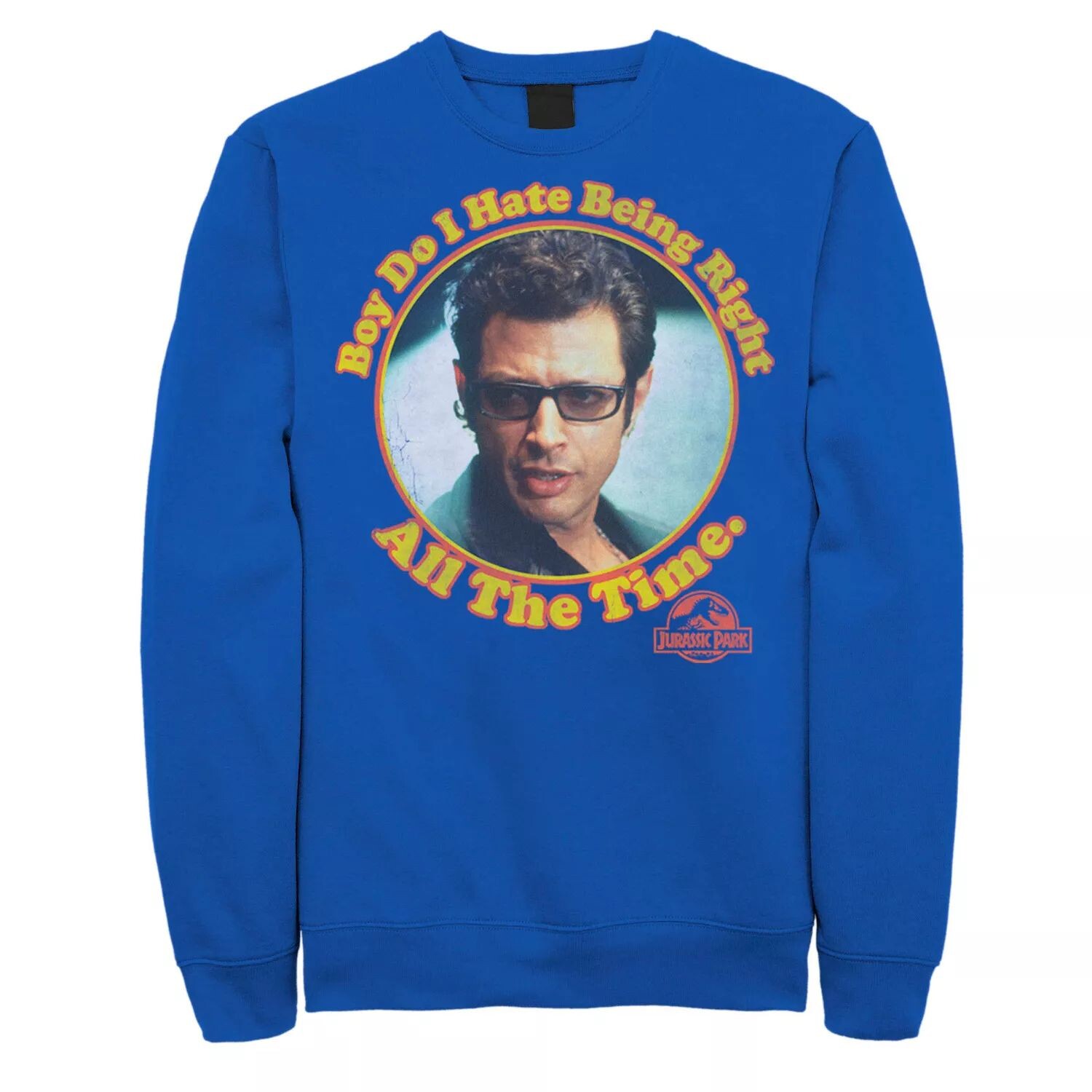 Мужской флисовый пуловер с рисунком «Парк Юрского периода: Ненавижу быть всегда правым» Licensed Character 
Мужской флисовый пуловер с рисунком «Парк Юрского периода: Ненавижу быть всегда правым» Licensed Character