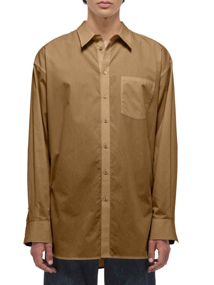 Хлопковая свободная рубашка на пуговицах спереди Helmut Lang, цвет Trench
Хлопковая свободная рубашка на пуговицах спереди Helmut Lang, цвет Trench