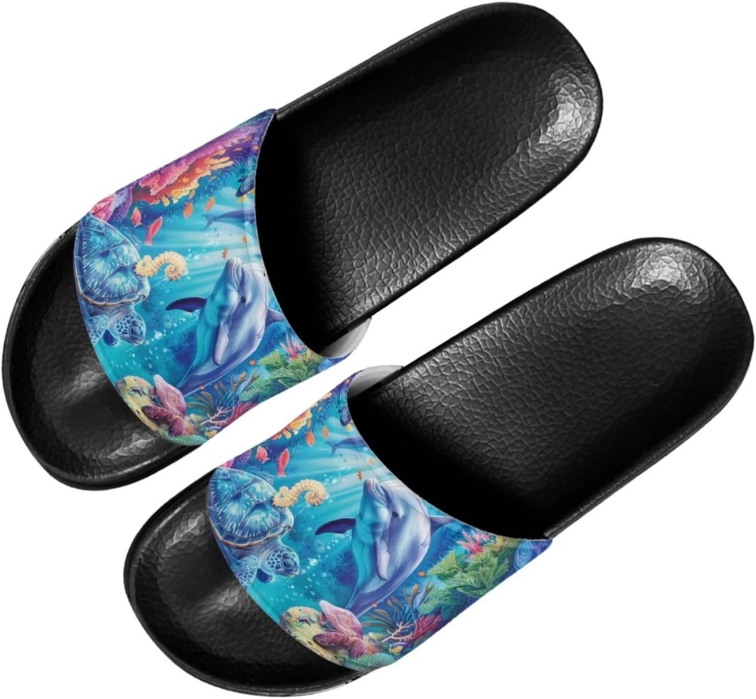 Женские повседневные шлепанцы Forchrinse Black Cat с нотками музыки, мягкие нескользящие открытые тапочки, шлепанцы с плоской подошвой из ЭВА, Underwater Dolphin Turtle Seahorse
Женские повседневные шлепанцы Forchrinse Black Cat с нотками музыки, мягкие нескользящие открытые тапочки, шлепанцы с плоской подошвой из ЭВА, Underwater Dolphin Turtle Seahorse