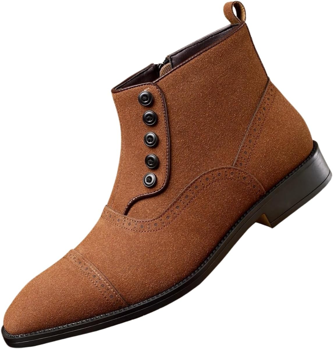 Мужские замшевые ботинки Santimon на пуговицах, винтажные викторианские броги, повседневные ботинки до щиколотки с боковой молнией, хаки
Мужские замшевые ботинки Santimon на пуговицах, винтажные викторианские броги, повседневные ботинки до щиколотки с боковой молнией, хаки