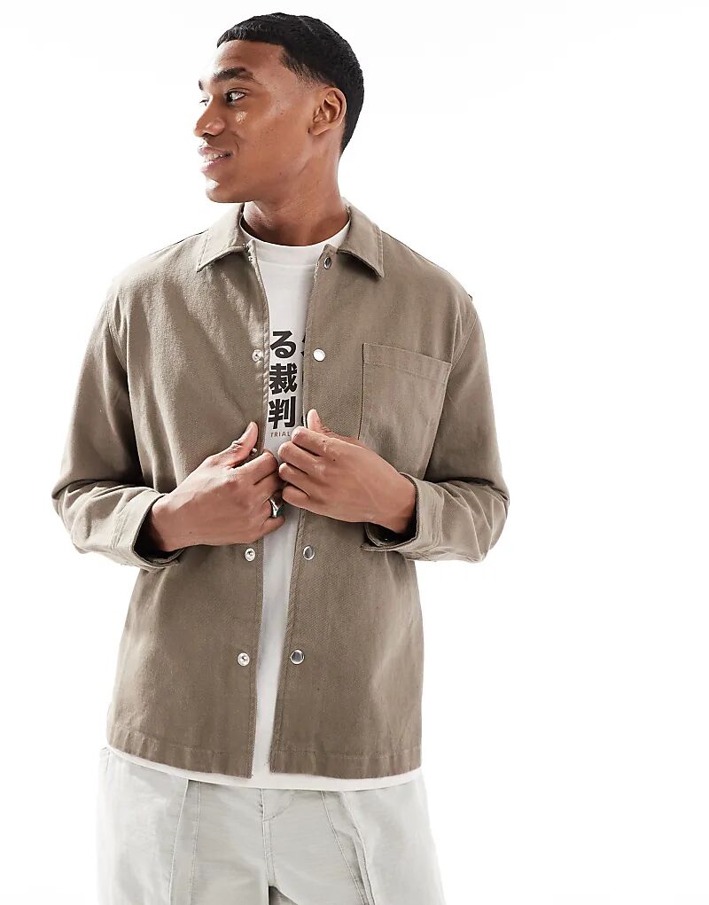 Верхняя рубашка из твила в норке New Look
Верхняя рубашка из твила в норке New Look