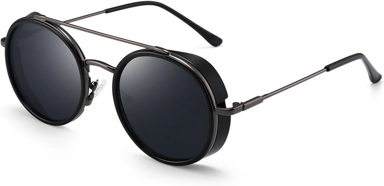 Солнцезащитные очки с защитой UV400 | Мужские и женские, в стиле стимпанк, круглая металлическая оправа | Линзы конфетных цветов, для занятий спортом на открытом воздухе и вождения DSVIGF, Black Grey
Солнцезащитные очки с защитой UV400 | Мужские и женские, в стиле стимпанк, круглая металлическая оправа | Линзы конфетных цветов, для занятий спортом на открытом воздухе и вождения DSVIGF, Black Grey