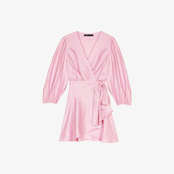 Платье мини Maje из льняной смеси с V-образным вырезом и завышенной талией, розовый
Платье мини Maje из льняной смеси с V-образным вырезом и завышенной талией, розовый