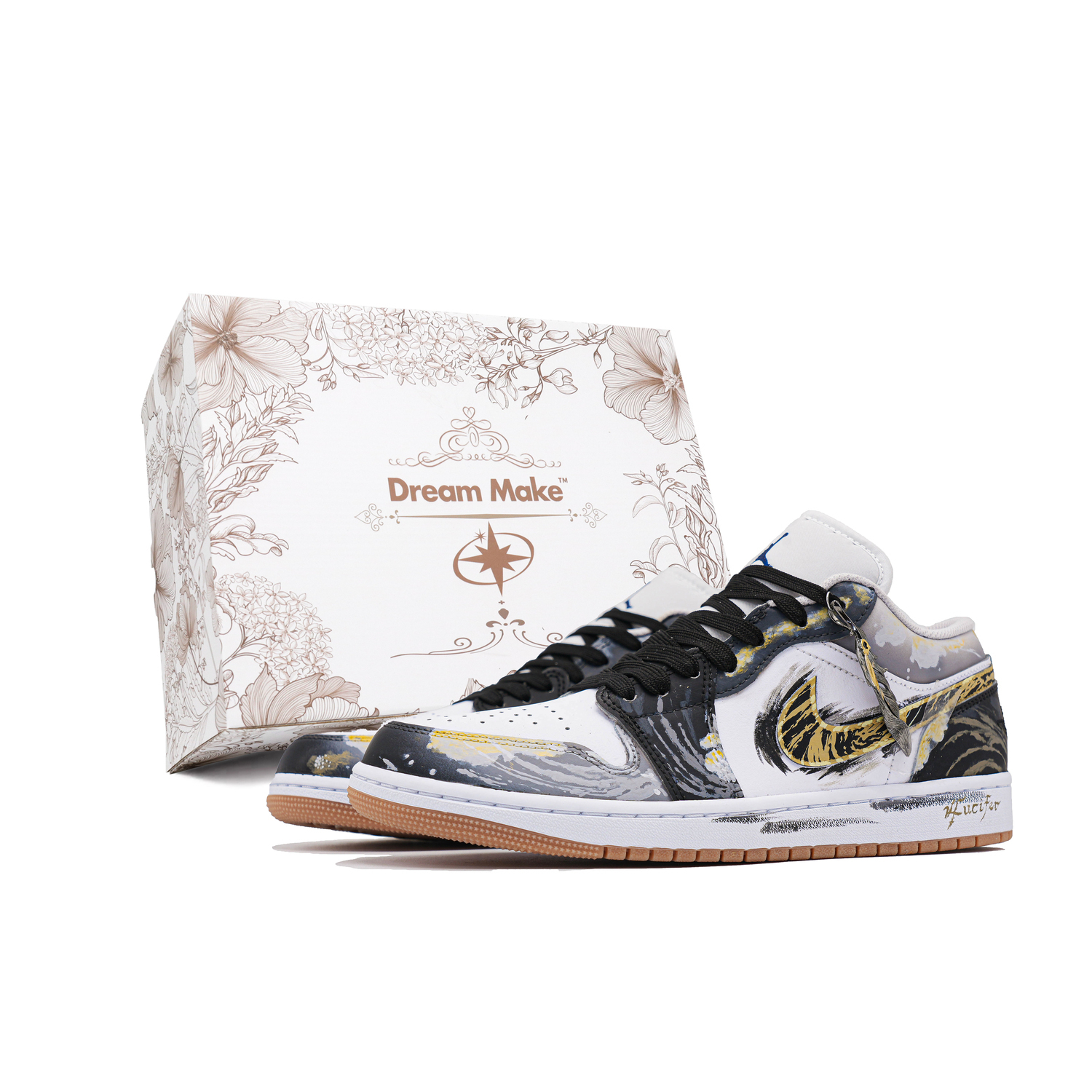 Jordan Эйр 1 Люцифер устойчивые к истиранию низкие винтажные баскетбольные кроссовки мужские черное золото - черное золото W-BOX, цвет Black Gold W-BOX
Jordan Эйр 1 Люцифер устойчивые к истиранию низкие винтажные баскетбольные кроссовки мужские черное золото - черное золото W-BOX, цвет Black Gold W-BOX