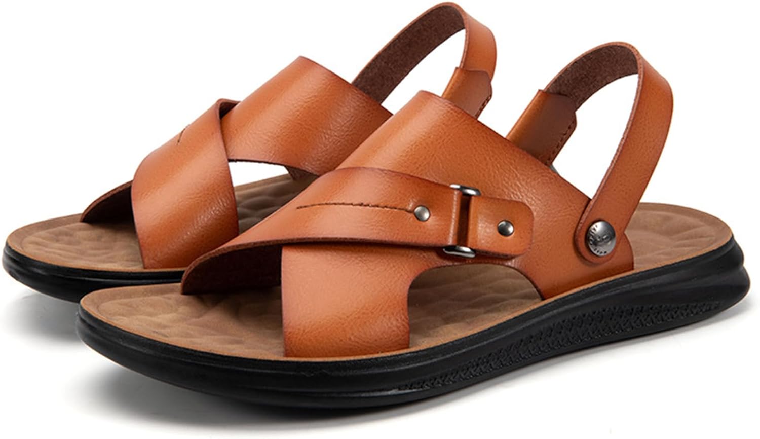 Мужские кожаные сандалии BANGTEUO с плоской подошвой для пляжа, удобные с круглым открытым носком, с регулируемым ремешком на щиколотке, для повседневного ношения на улице, летом, на пляжном отдыхе, желтый
Мужские кожаные сандалии BANGTEUO с плоской подошвой для пляжа, удобные с круглым открытым носком, с регулируемым ремешком на щиколотке, для повседневного ношения на улице, летом, на пляжном отдыхе, желтый