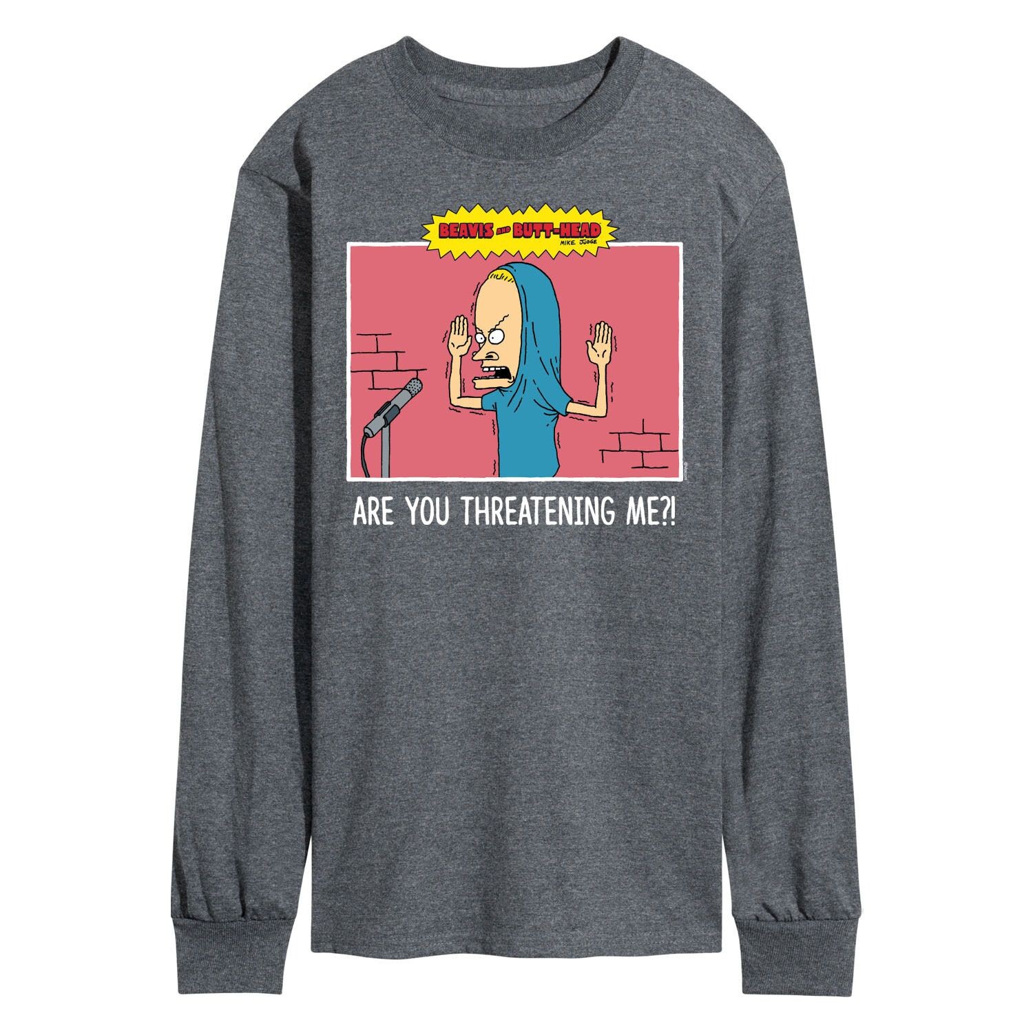 Мужская футболка с длинными рукавами Beavis And Butthead Threating Me Licensed Character
Мужская футболка с длинными рукавами Beavis And Butthead Threating Me Licensed Character