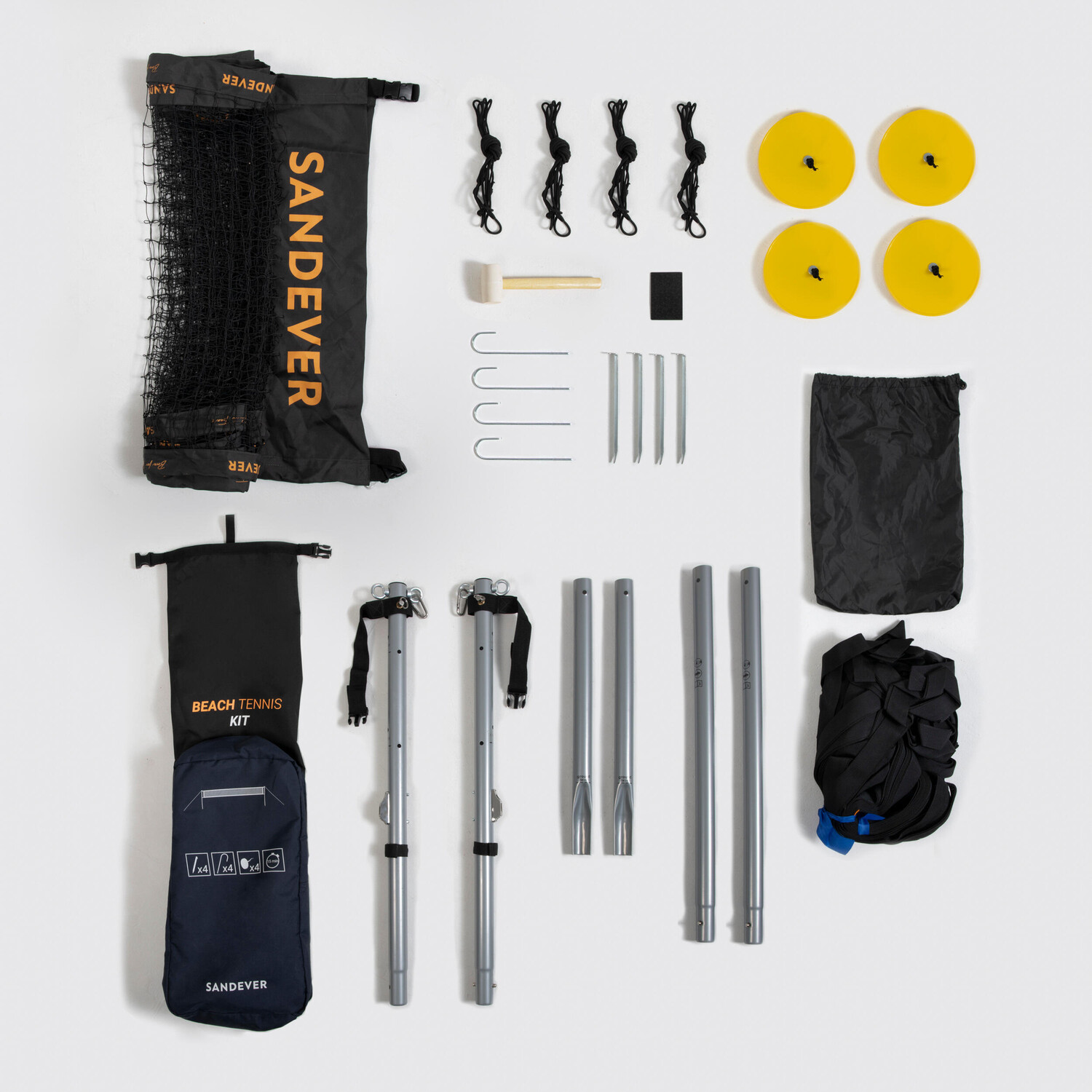 Комплект для пляжного тенниса BTK500 R (стойки, сетка) SANDEVER, черный/оранжевый 
Комплект для пляжного тенниса BTK500 R (стойки, сетка) SANDEVER, черный/оранжевый