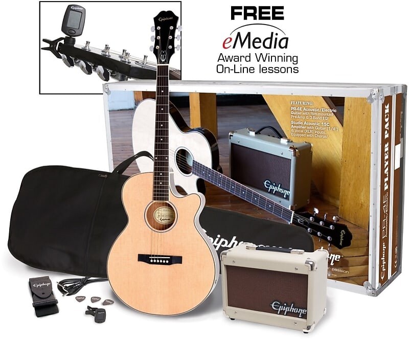 Комплект электроакустической гитары Epiphone PR-4E, натуральный PR-4E Player Package
Комплект электроакустической гитары Epiphone PR-4E, натуральный PR-4E Player Package