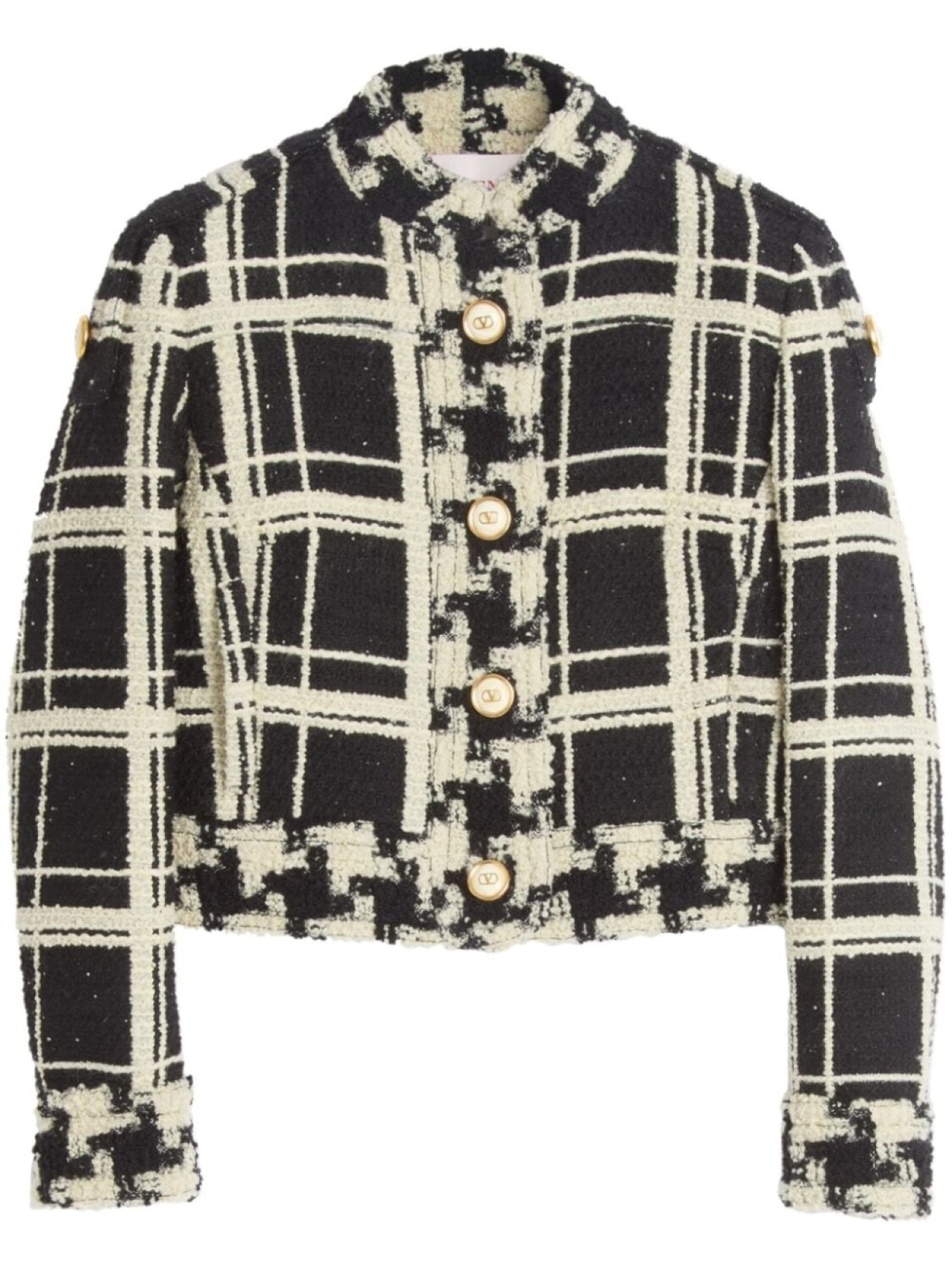 Укороченный жакет в клетку Valentino Garavani, черный
Укороченный жакет в клетку Valentino Garavani, черный